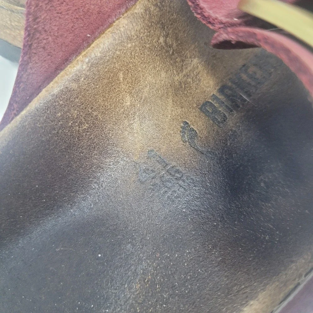 Birkenstock Arizona Sandals EU41 US8 Berry Crush Burgundy Suede Big Buckle
